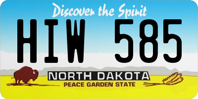 ND license plate HIW585