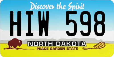 ND license plate HIW598