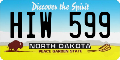 ND license plate HIW599