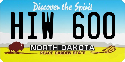 ND license plate HIW600