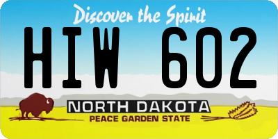 ND license plate HIW602