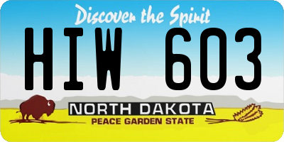 ND license plate HIW603