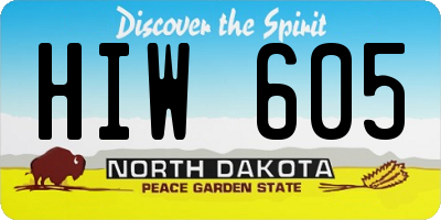 ND license plate HIW605