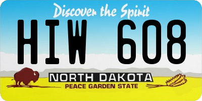 ND license plate HIW608