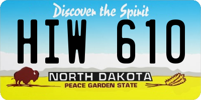 ND license plate HIW610