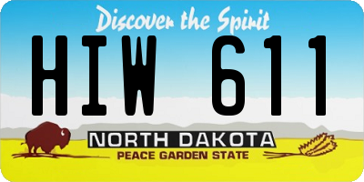 ND license plate HIW611