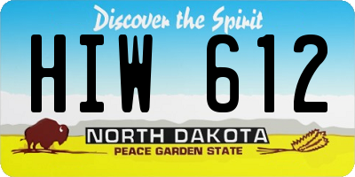 ND license plate HIW612