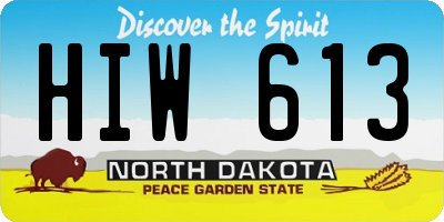 ND license plate HIW613