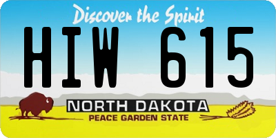 ND license plate HIW615