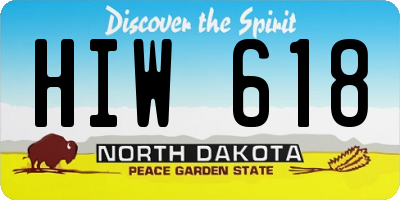 ND license plate HIW618