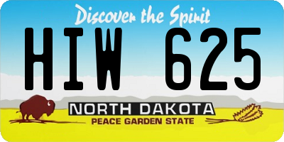 ND license plate HIW625