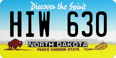 ND license plate HIW630