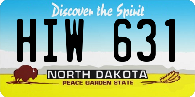 ND license plate HIW631