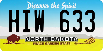 ND license plate HIW633