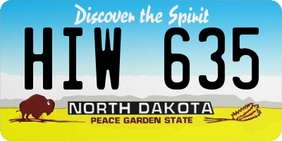 ND license plate HIW635