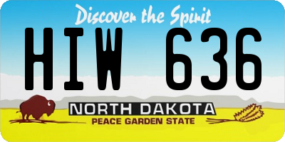 ND license plate HIW636