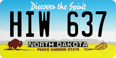 ND license plate HIW637