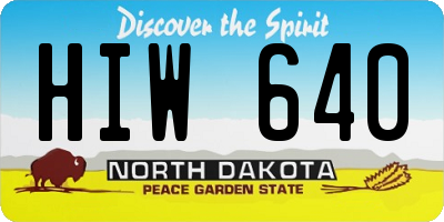 ND license plate HIW640