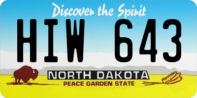 ND license plate HIW643