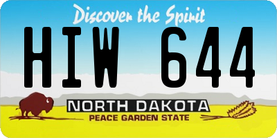 ND license plate HIW644