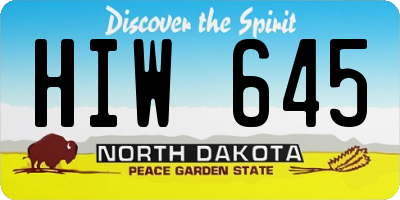 ND license plate HIW645