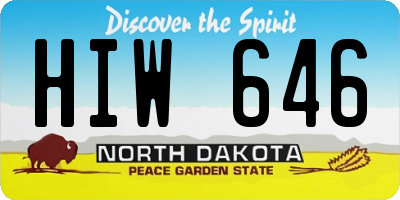 ND license plate HIW646