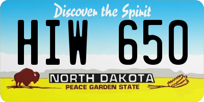 ND license plate HIW650