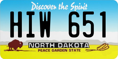 ND license plate HIW651