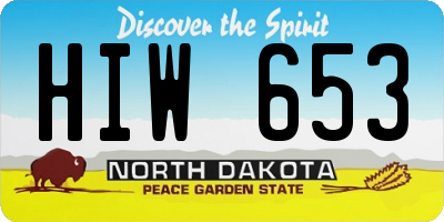 ND license plate HIW653