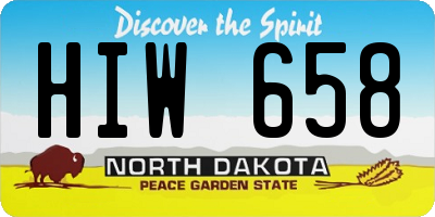 ND license plate HIW658