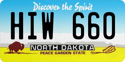 ND license plate HIW660