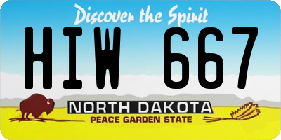 ND license plate HIW667