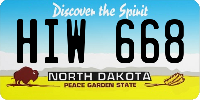 ND license plate HIW668