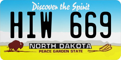 ND license plate HIW669