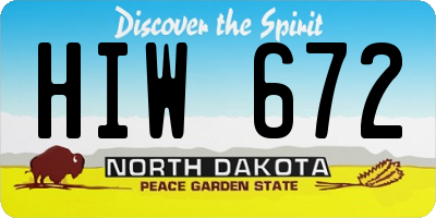 ND license plate HIW672