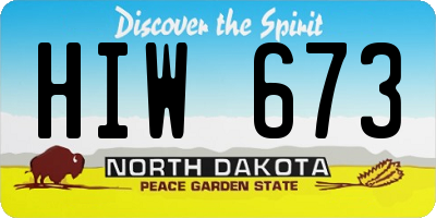 ND license plate HIW673