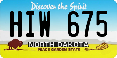 ND license plate HIW675