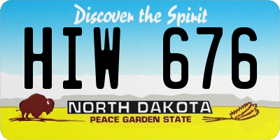 ND license plate HIW676