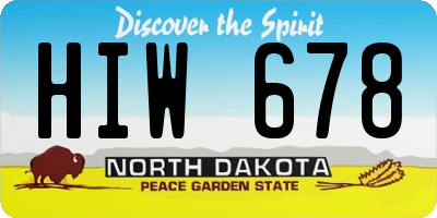 ND license plate HIW678