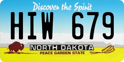 ND license plate HIW679