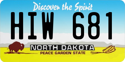 ND license plate HIW681