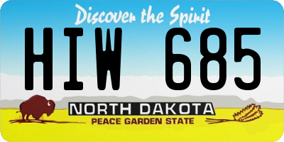 ND license plate HIW685