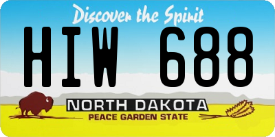 ND license plate HIW688