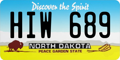 ND license plate HIW689