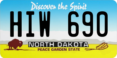 ND license plate HIW690