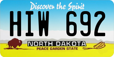 ND license plate HIW692