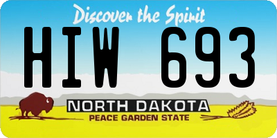 ND license plate HIW693