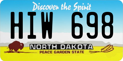 ND license plate HIW698