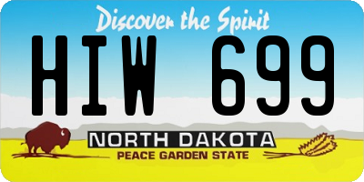 ND license plate HIW699