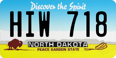 ND license plate HIW718